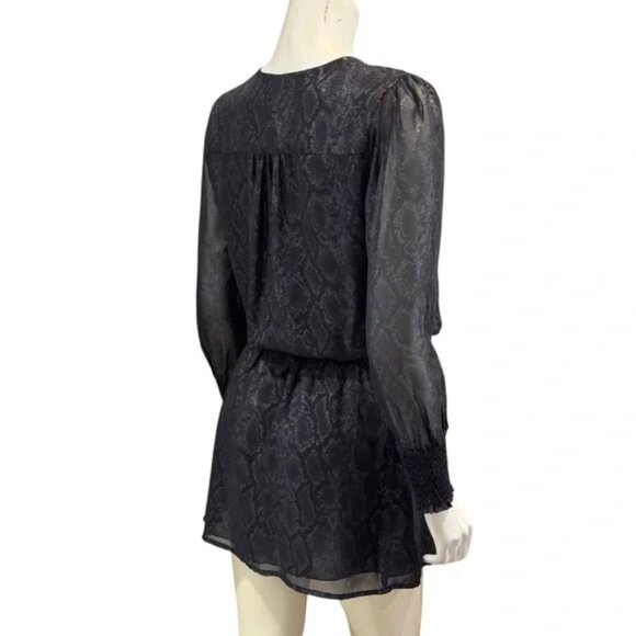 VERONICA M | Metallic Python Print Blouson Mini Dress (Size S) - Picture 3 of 7